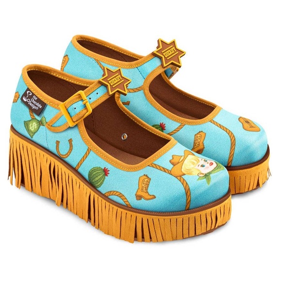 Chocolaticas Unique Sheriff Fringe Women's Mary Jane Platform - Picture 2 of 7